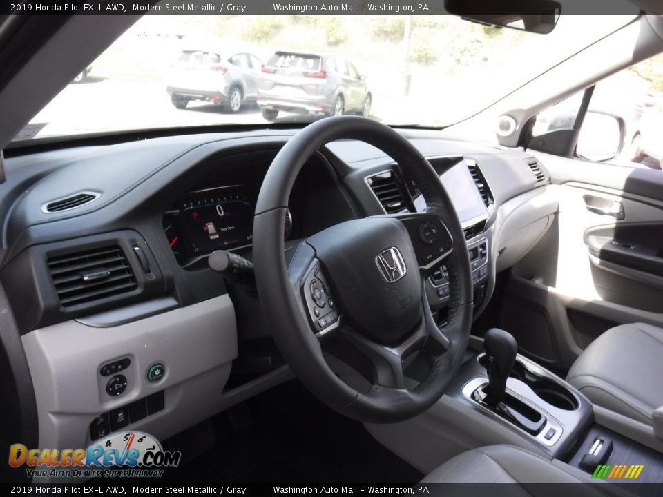 2019 Honda Pilot EX-L AWD Modern Steel Metallic / Gray Photo #13