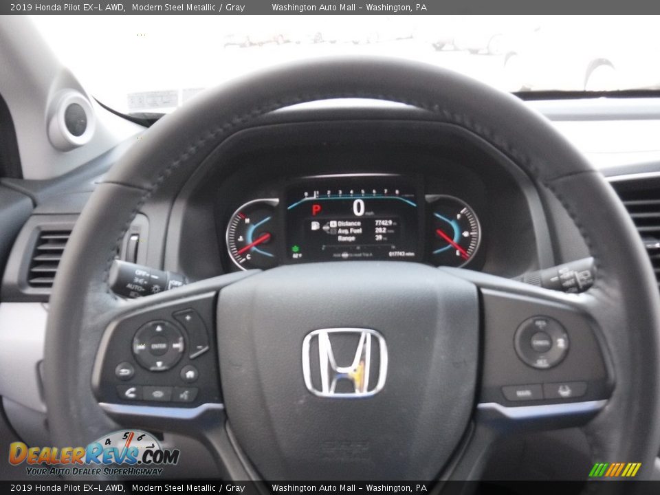 2019 Honda Pilot EX-L AWD Modern Steel Metallic / Gray Photo #22