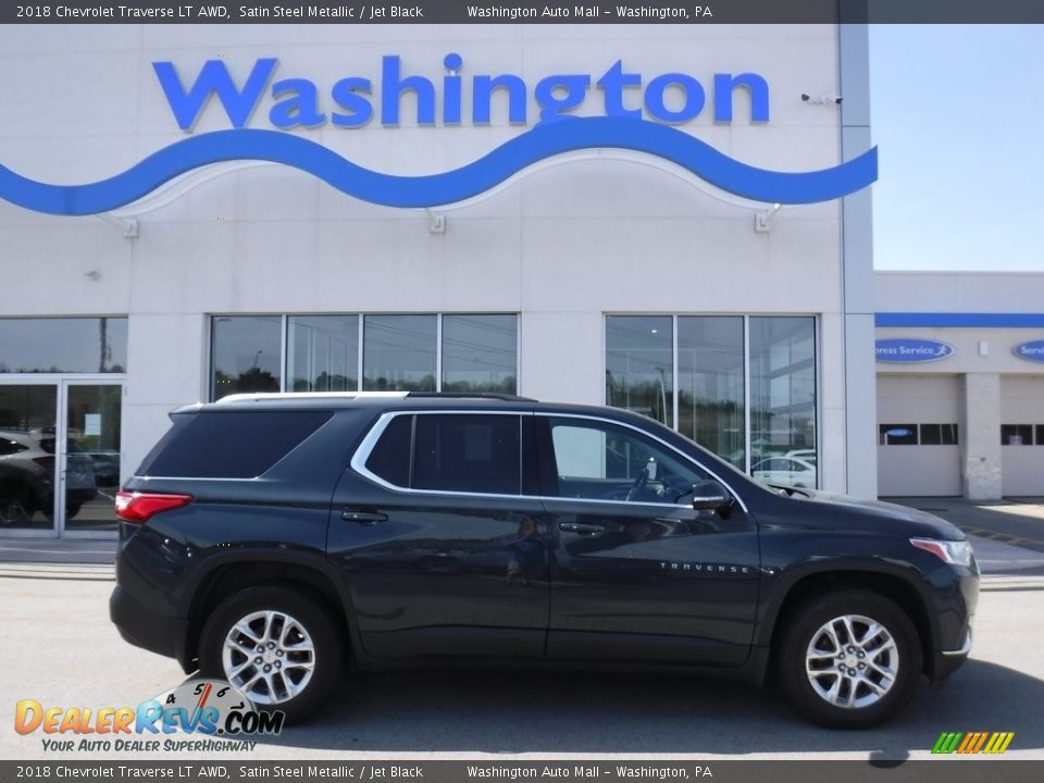 2018 Chevrolet Traverse LT AWD Satin Steel Metallic / Jet Black Photo #2