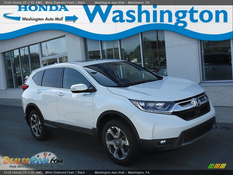 2018 Honda CR-V EX AWD White Diamond Pearl / Black Photo #1