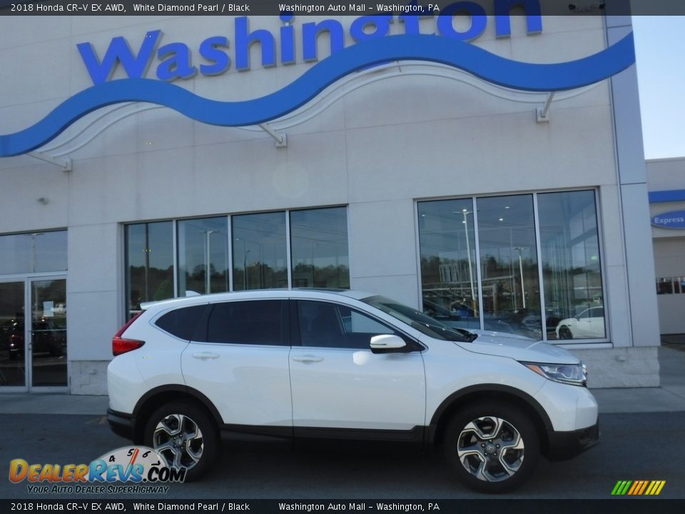 2018 Honda CR-V EX AWD White Diamond Pearl / Black Photo #2
