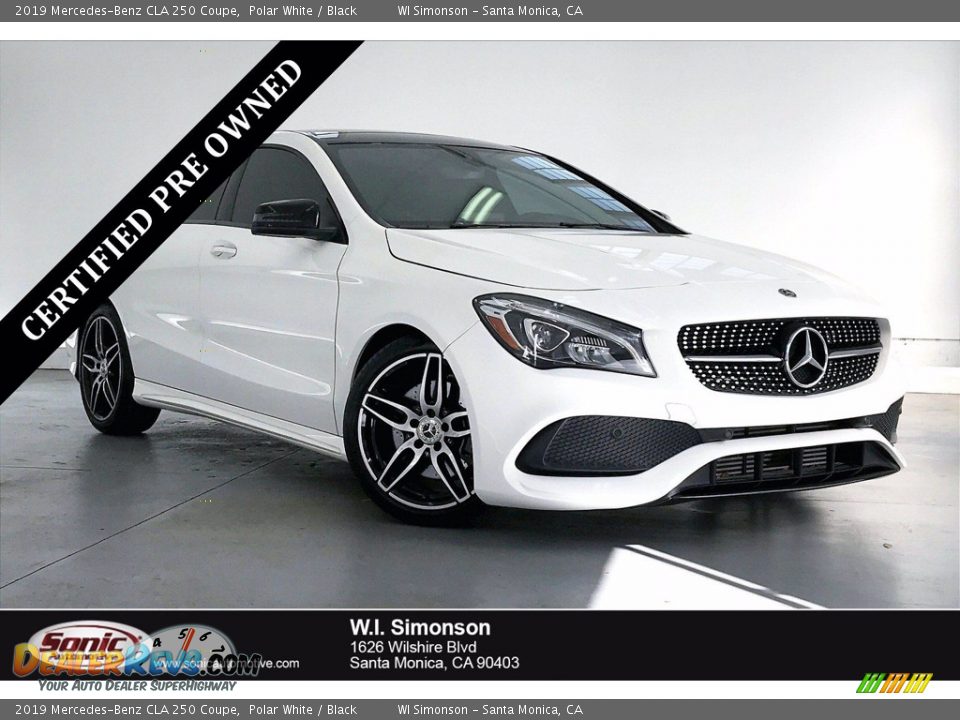 2019 Mercedes-Benz CLA 250 Coupe Polar White / Black Photo #1