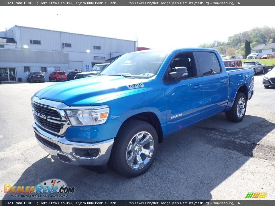 2021 Ram 1500 Big Horn Crew Cab 4x4 Hydro Blue Pearl / Black Photo #1