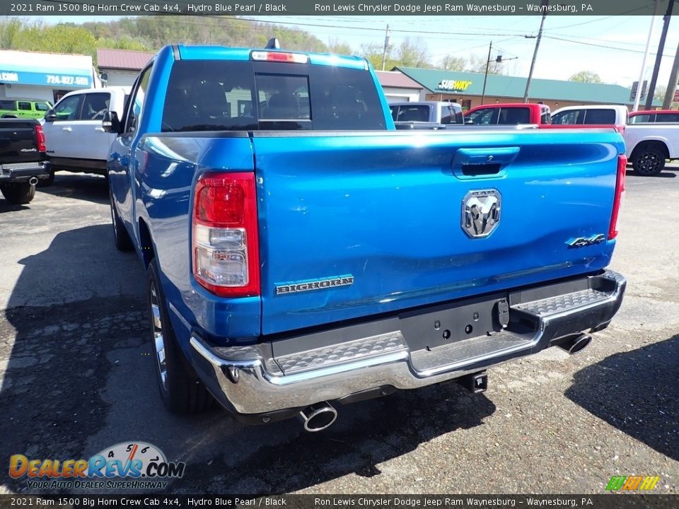 2021 Ram 1500 Big Horn Crew Cab 4x4 Hydro Blue Pearl / Black Photo #4