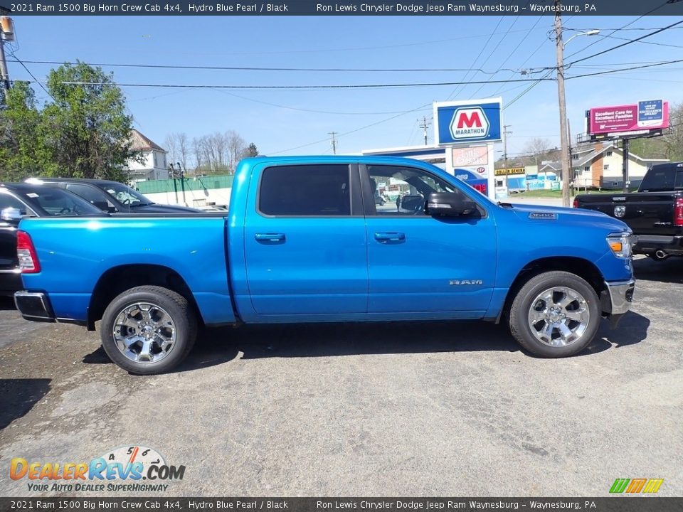 2021 Ram 1500 Big Horn Crew Cab 4x4 Hydro Blue Pearl / Black Photo #7