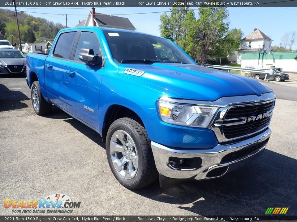 2021 Ram 1500 Big Horn Crew Cab 4x4 Hydro Blue Pearl / Black Photo #8