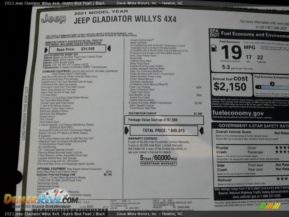 2021 Jeep Gladiator Willys 4x4 Hydro Blue Pearl / Black Photo #28