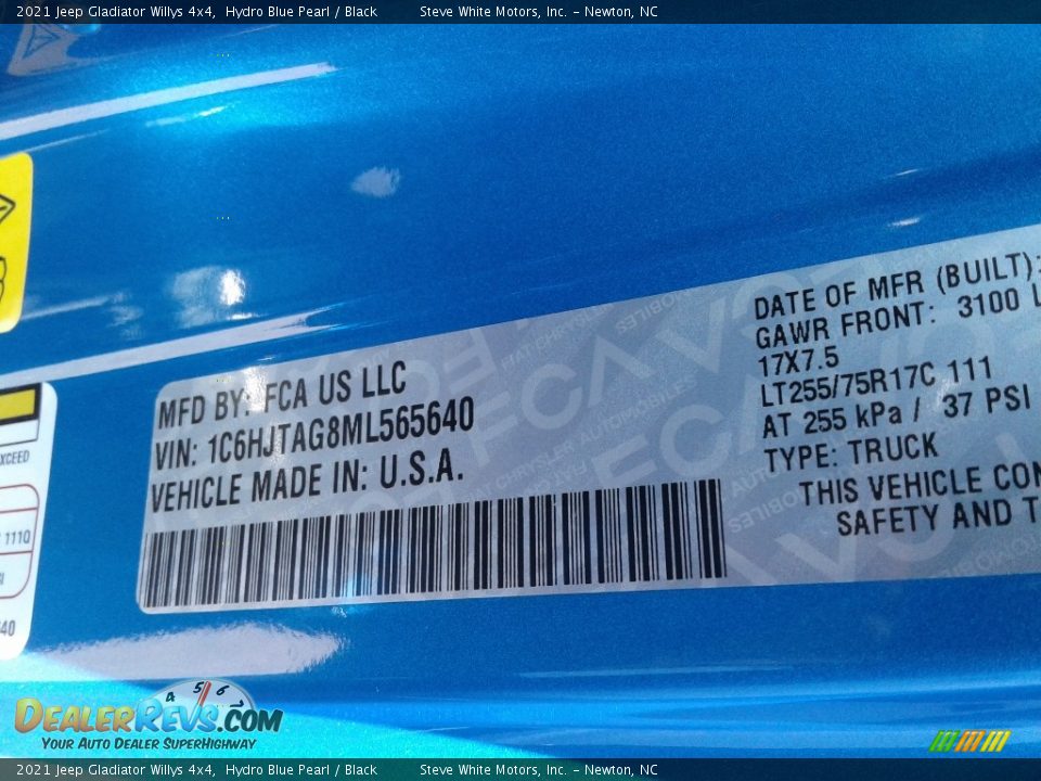 2021 Jeep Gladiator Willys 4x4 Hydro Blue Pearl / Black Photo #30