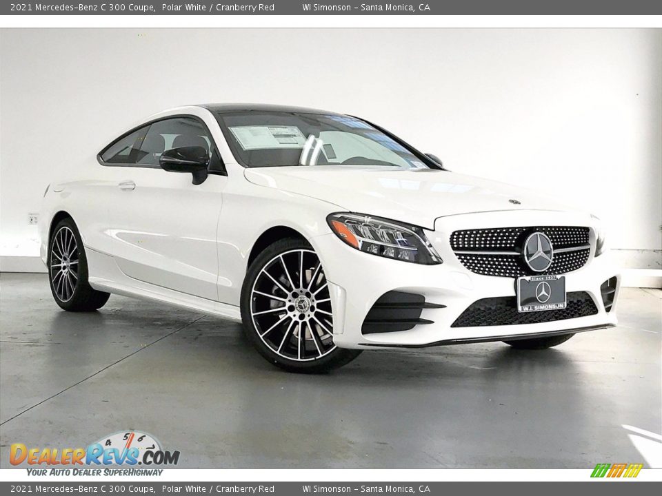 2021 Mercedes-Benz C 300 Coupe Polar White / Cranberry Red Photo #12