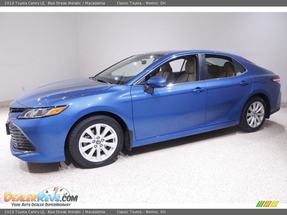 2019 Toyota Camry LE Blue Streak Metallic / Macadamia Photo #3