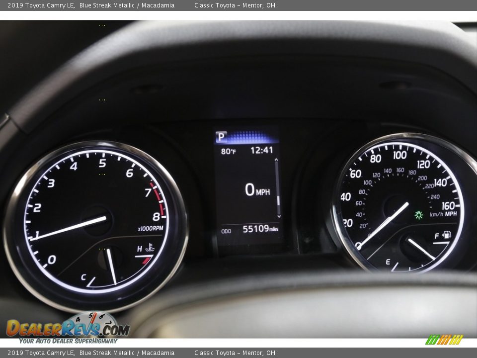 2019 Toyota Camry LE Blue Streak Metallic / Macadamia Photo #8