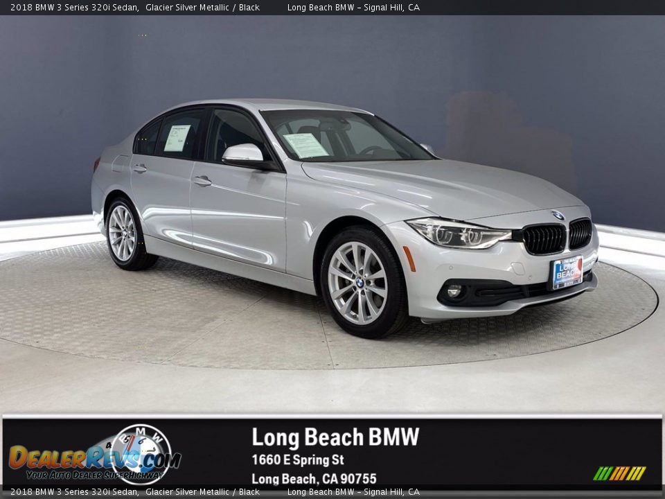 2018 BMW 3 Series 320i Sedan Glacier Silver Metallic / Black Photo #1