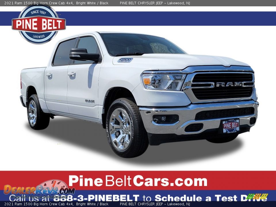 2021 Ram 1500 Big Horn Crew Cab 4x4 Bright White / Black Photo #1