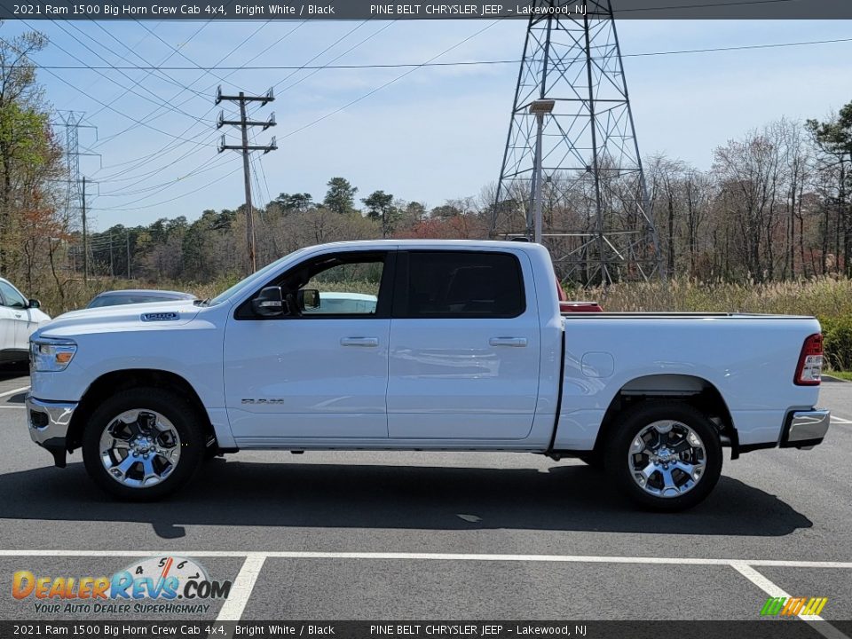 2021 Ram 1500 Big Horn Crew Cab 4x4 Bright White / Black Photo #3