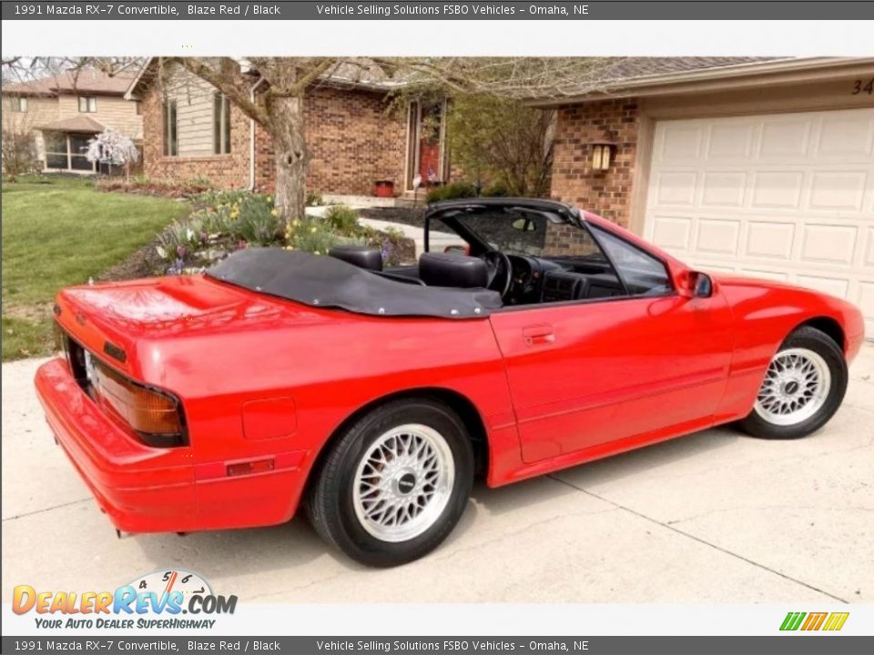 1991 Mazda RX-7 Convertible Blaze Red / Black Photo #12