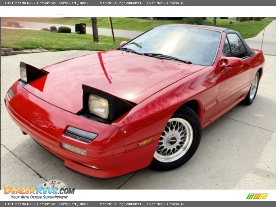 1991 Mazda RX-7 Convertible Blaze Red / Black Photo #14