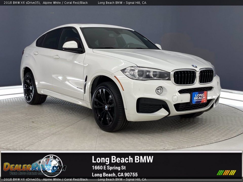 2018 BMW X6 sDrive35i Alpine White / Coral Red/Black Photo #1