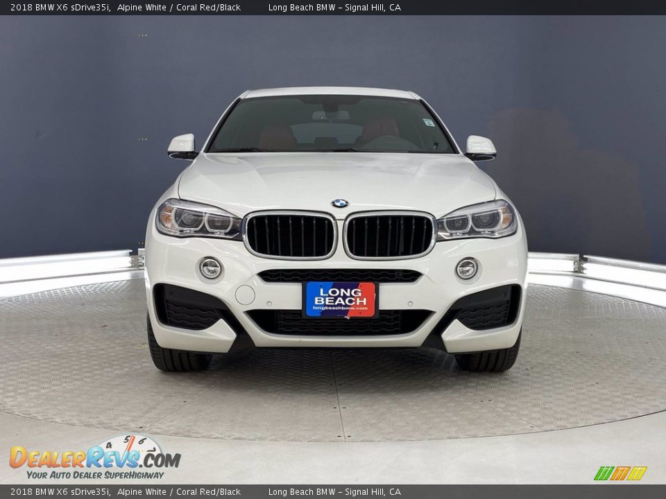 2018 BMW X6 sDrive35i Alpine White / Coral Red/Black Photo #2