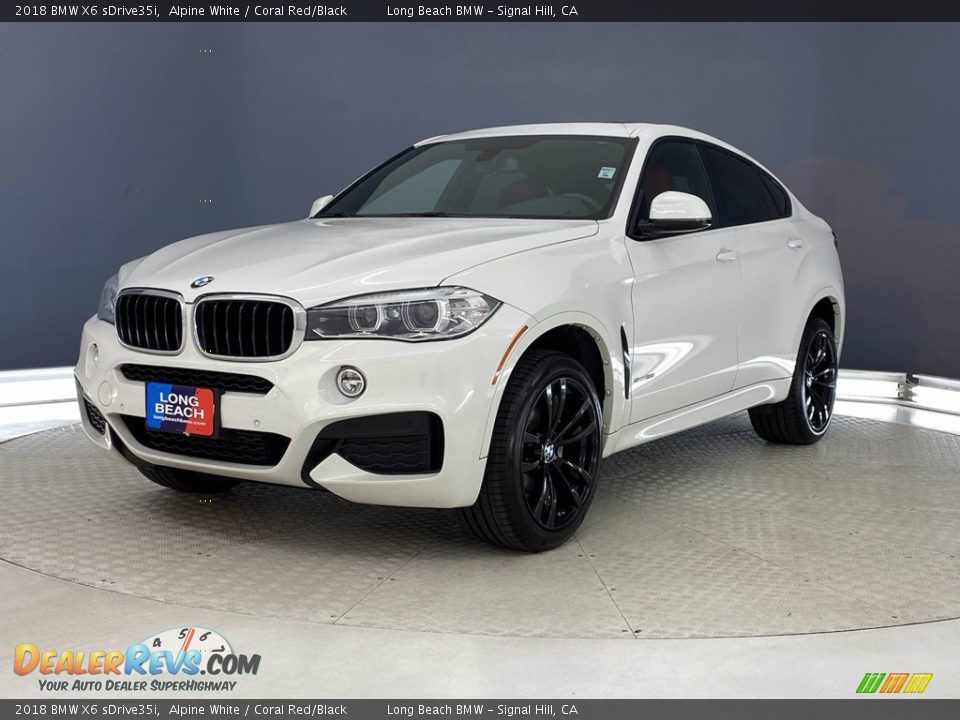 2018 BMW X6 sDrive35i Alpine White / Coral Red/Black Photo #3