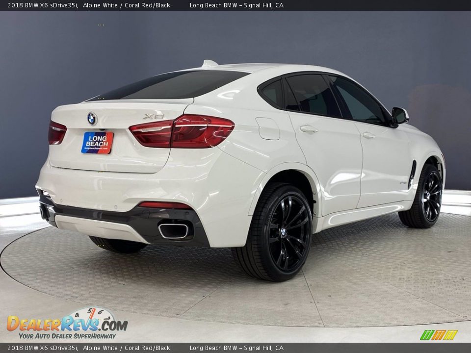 2018 BMW X6 sDrive35i Alpine White / Coral Red/Black Photo #5