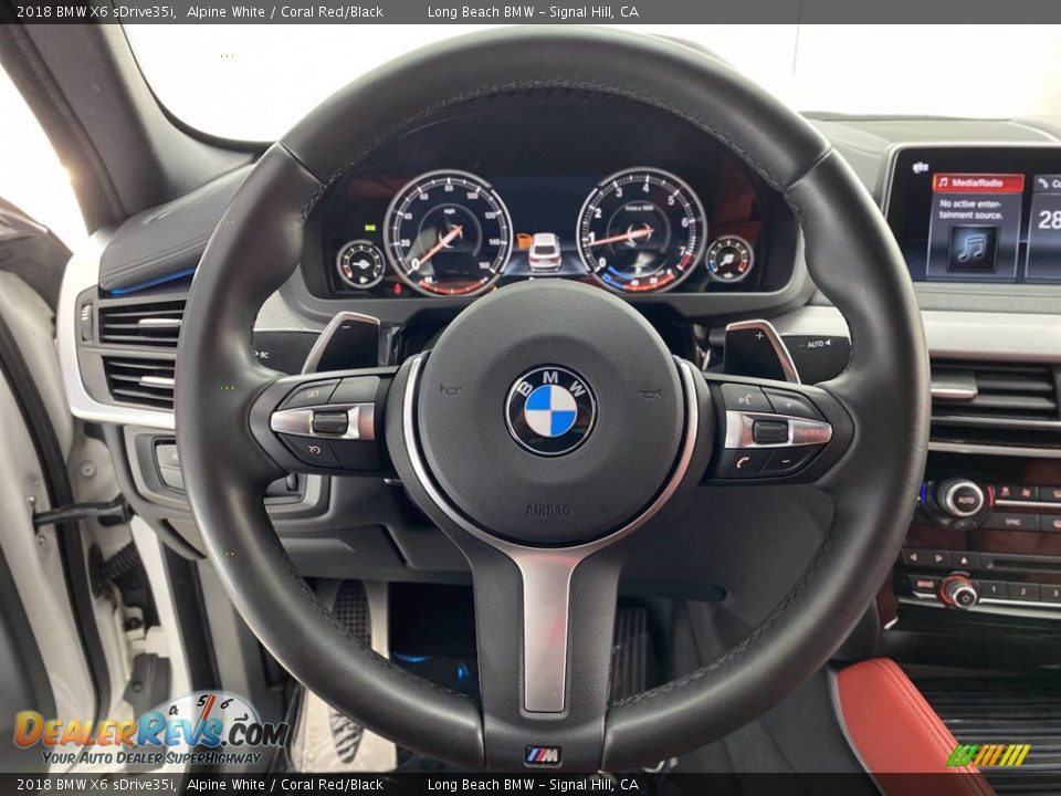 2018 BMW X6 sDrive35i Alpine White / Coral Red/Black Photo #18