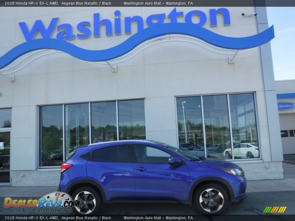 2018 Honda HR-V EX-L AWD Aegean Blue Metallic / Black Photo #2