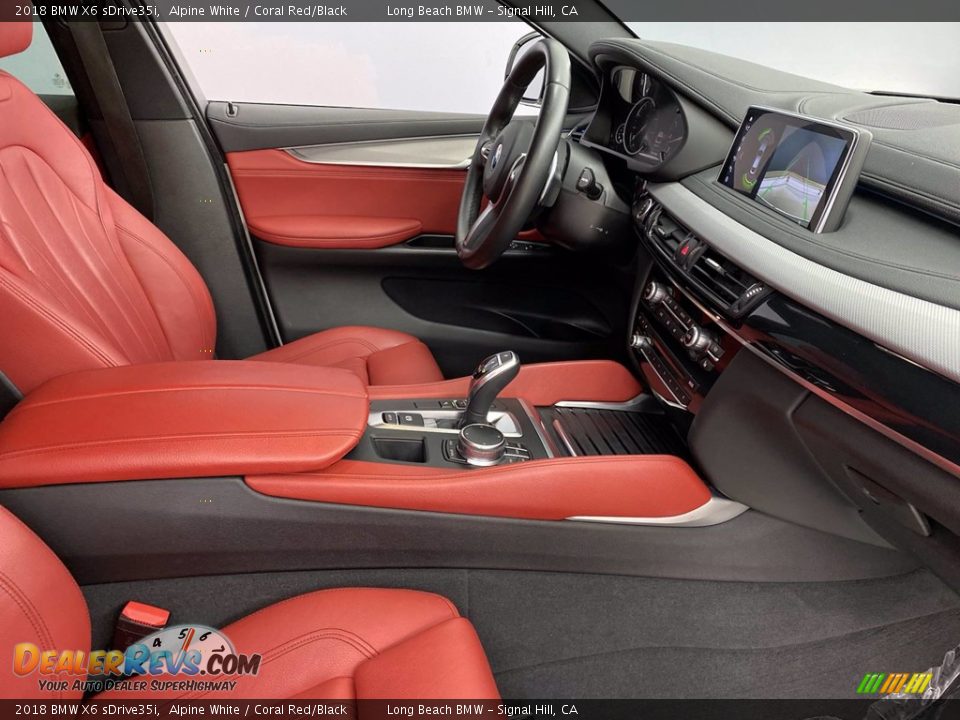 2018 BMW X6 sDrive35i Alpine White / Coral Red/Black Photo #33