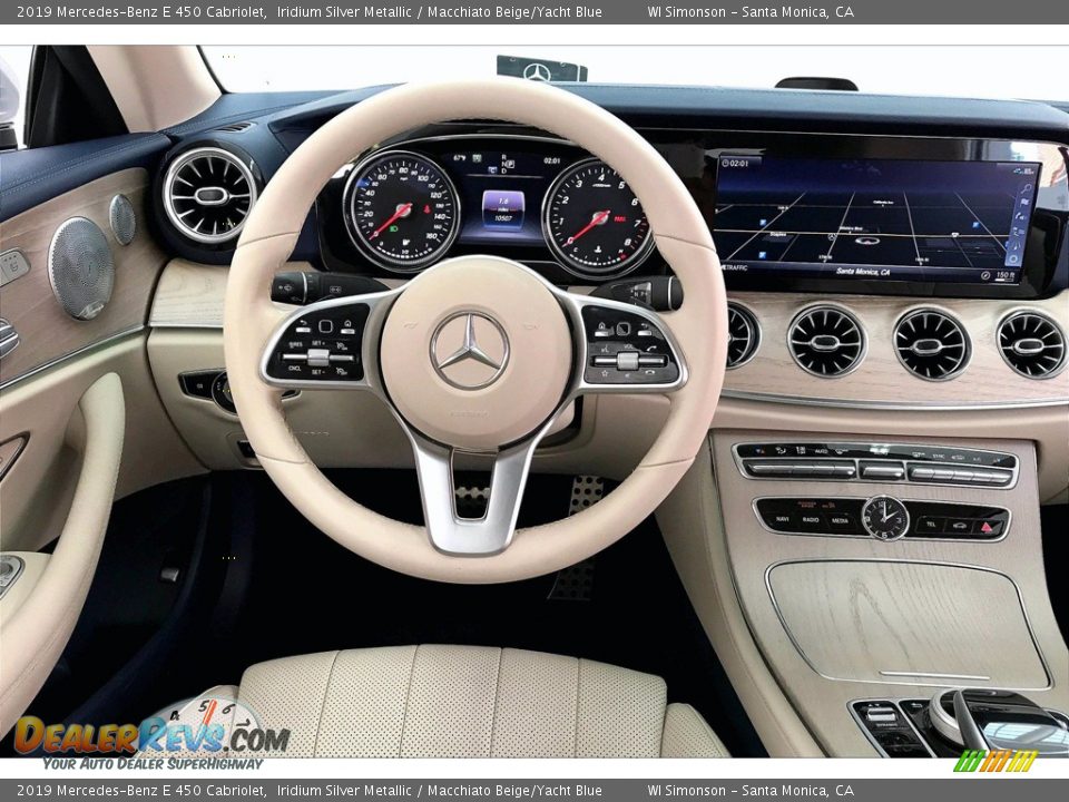 2019 Mercedes-Benz E 450 Cabriolet Iridium Silver Metallic / Macchiato Beige/Yacht Blue Photo #4