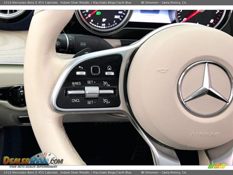 2019 Mercedes-Benz E 450 Cabriolet Iridium Silver Metallic / Macchiato Beige/Yacht Blue Photo #21