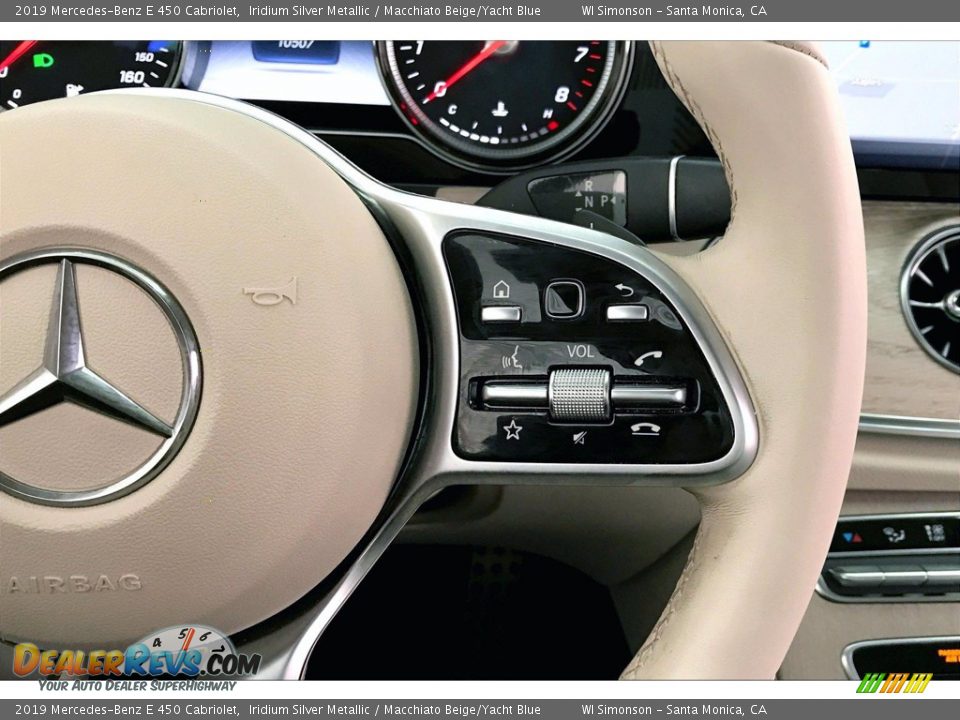 2019 Mercedes-Benz E 450 Cabriolet Iridium Silver Metallic / Macchiato Beige/Yacht Blue Photo #22