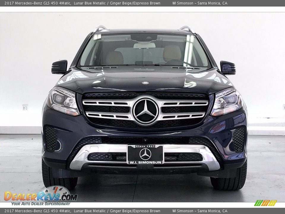 2017 Mercedes-Benz GLS 450 4Matic Lunar Blue Metallic / Ginger Beige/Espresso Brown Photo #2