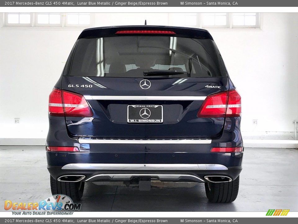 2017 Mercedes-Benz GLS 450 4Matic Lunar Blue Metallic / Ginger Beige/Espresso Brown Photo #3