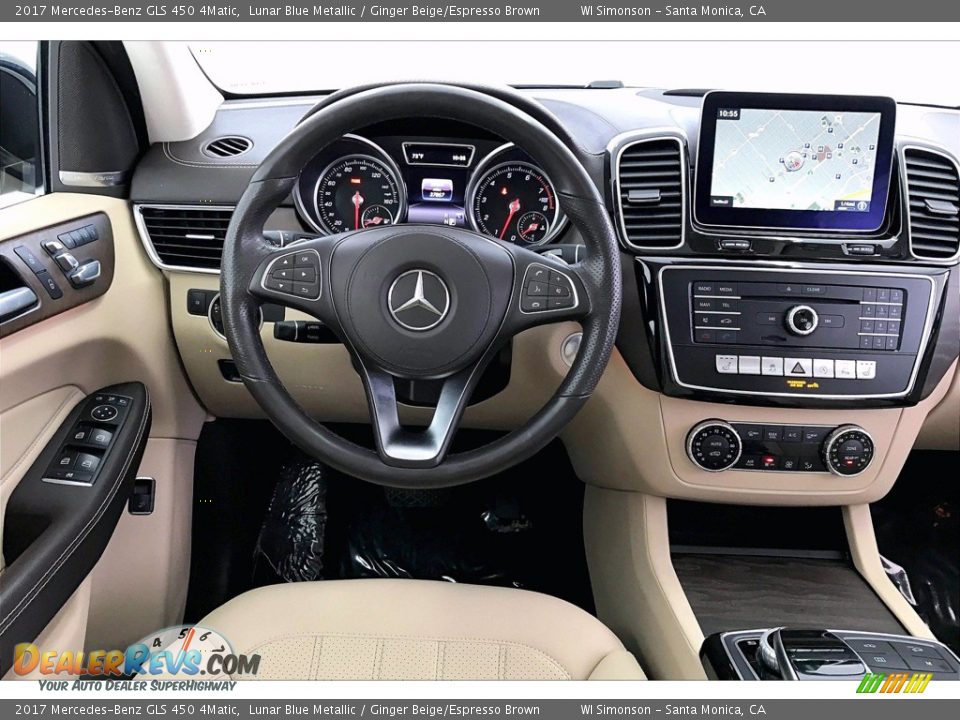 2017 Mercedes-Benz GLS 450 4Matic Lunar Blue Metallic / Ginger Beige/Espresso Brown Photo #4