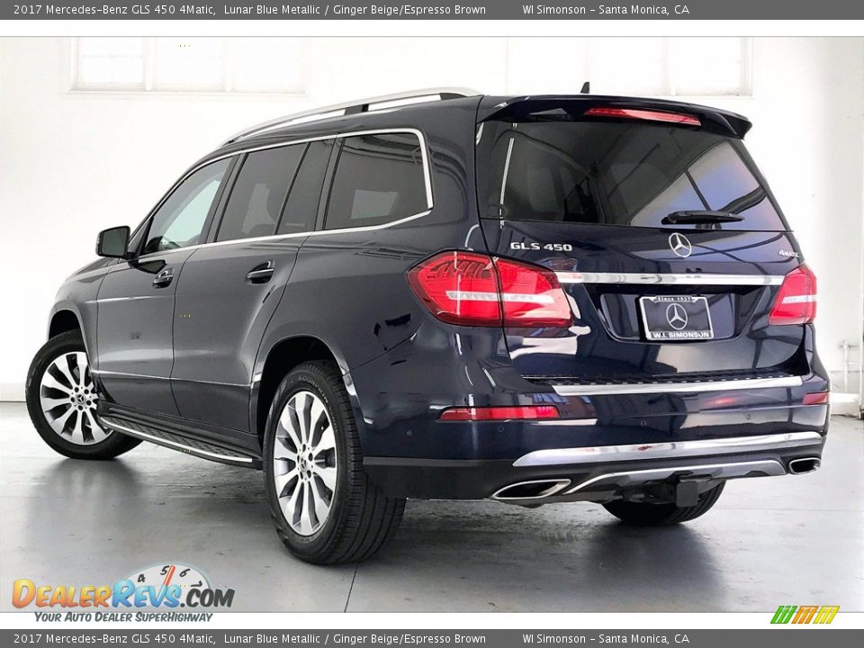 2017 Mercedes-Benz GLS 450 4Matic Lunar Blue Metallic / Ginger Beige/Espresso Brown Photo #10