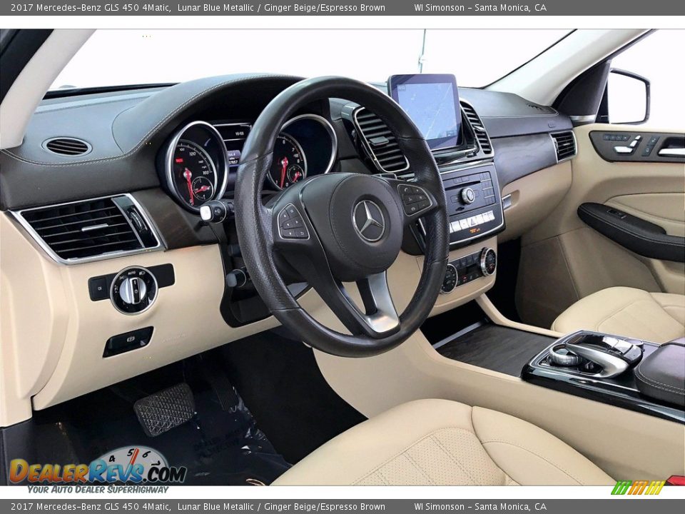 2017 Mercedes-Benz GLS 450 4Matic Lunar Blue Metallic / Ginger Beige/Espresso Brown Photo #14