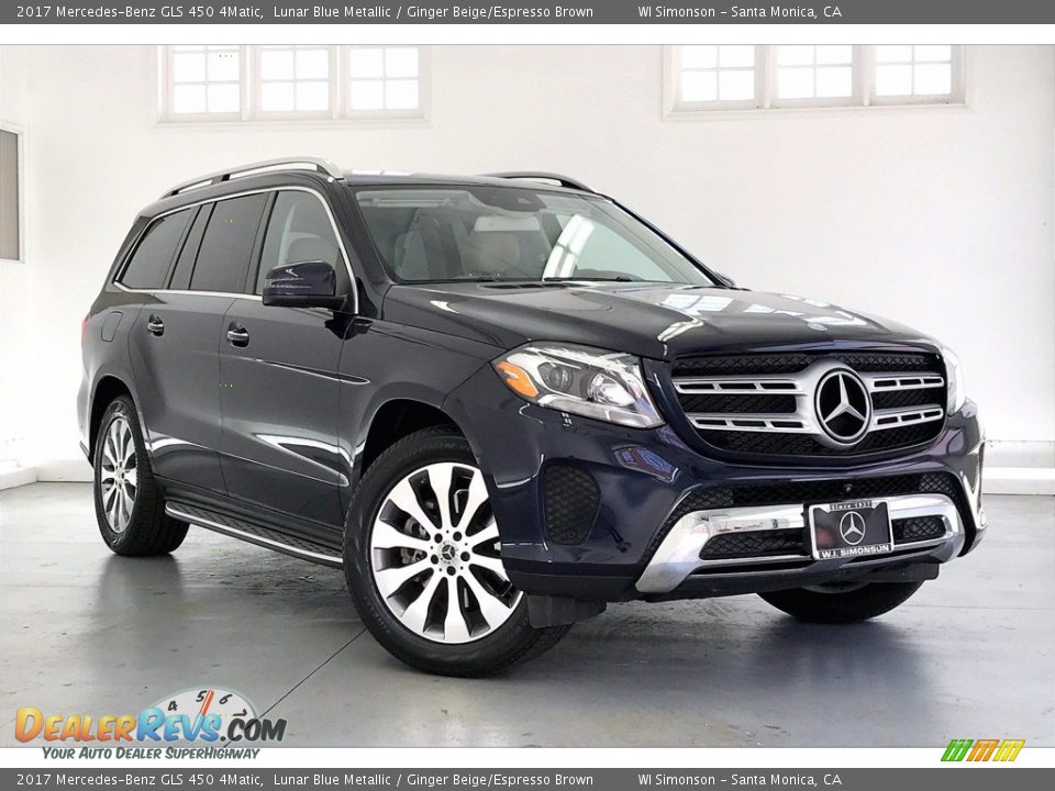 2017 Mercedes-Benz GLS 450 4Matic Lunar Blue Metallic / Ginger Beige/Espresso Brown Photo #34