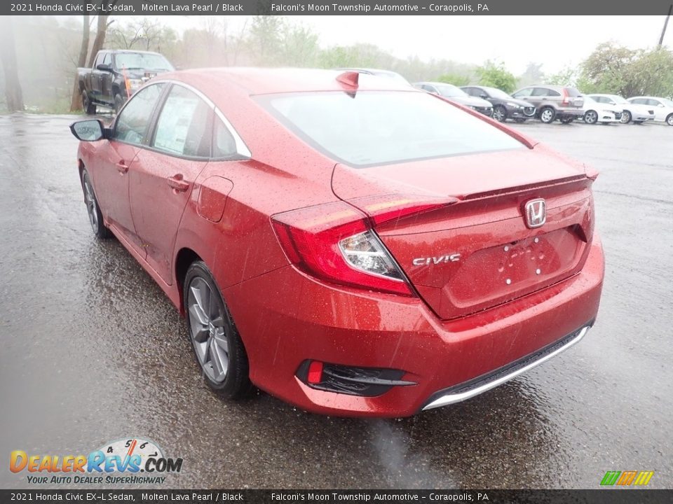 2021 Honda Civic EX-L Sedan Molten Lava Pearl / Black Photo #3