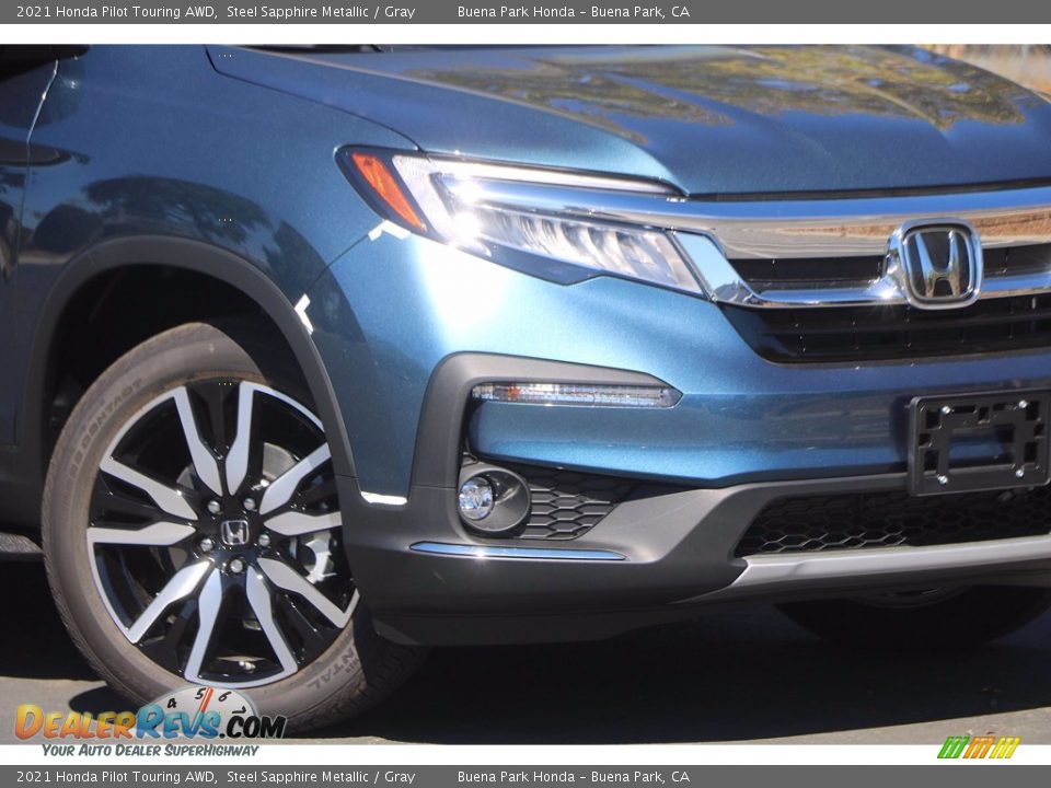 2021 Honda Pilot Touring AWD Steel Sapphire Metallic / Gray Photo #3