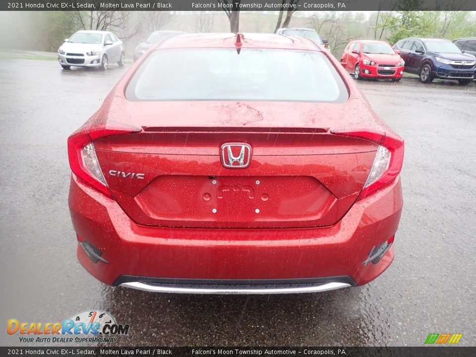 2021 Honda Civic EX-L Sedan Molten Lava Pearl / Black Photo #4