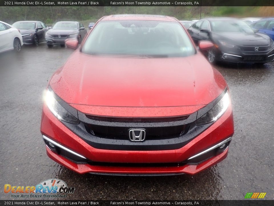 2021 Honda Civic EX-L Sedan Molten Lava Pearl / Black Photo #7