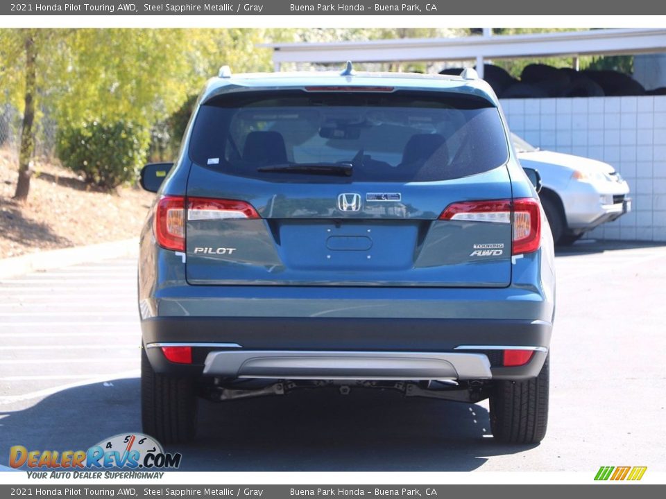 2021 Honda Pilot Touring AWD Steel Sapphire Metallic / Gray Photo #7