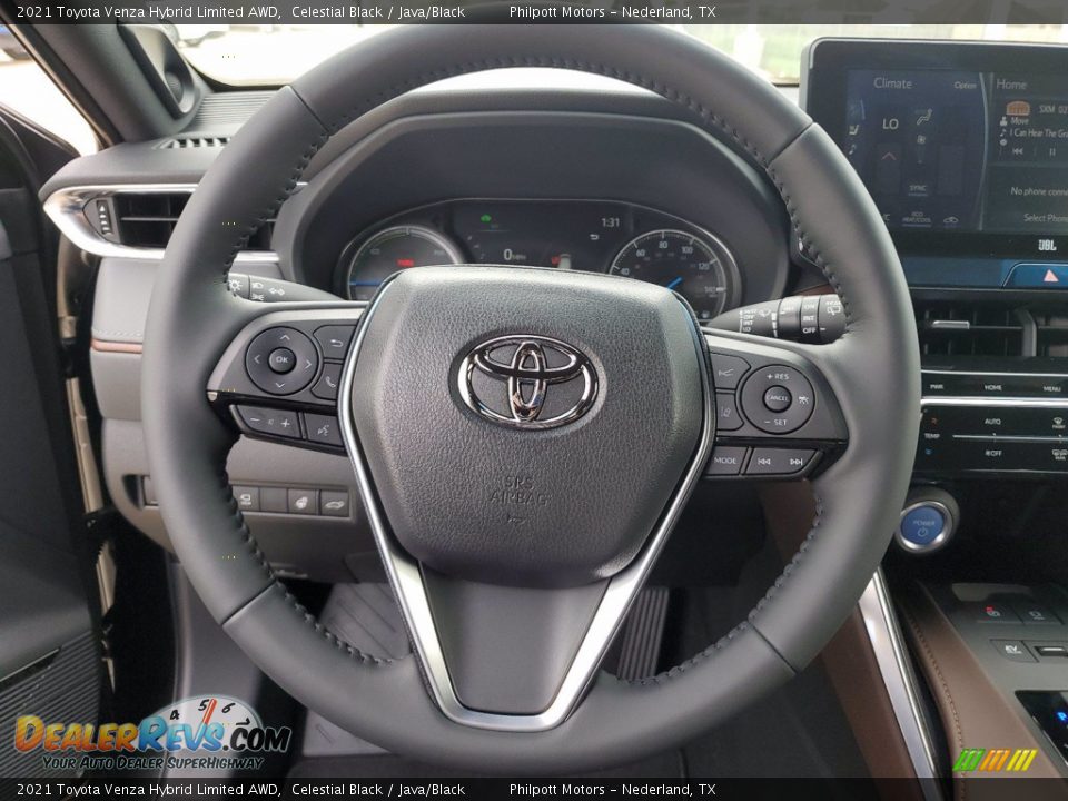 2021 Toyota Venza Hybrid Limited AWD Celestial Black / Java/Black Photo #15