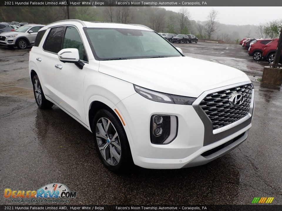 2021 Hyundai Palisade Limited AWD Hyper White / Beige Photo #3