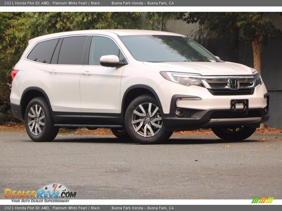 2021 Honda Pilot EX AWD Platinum White Pearl / Black Photo #2