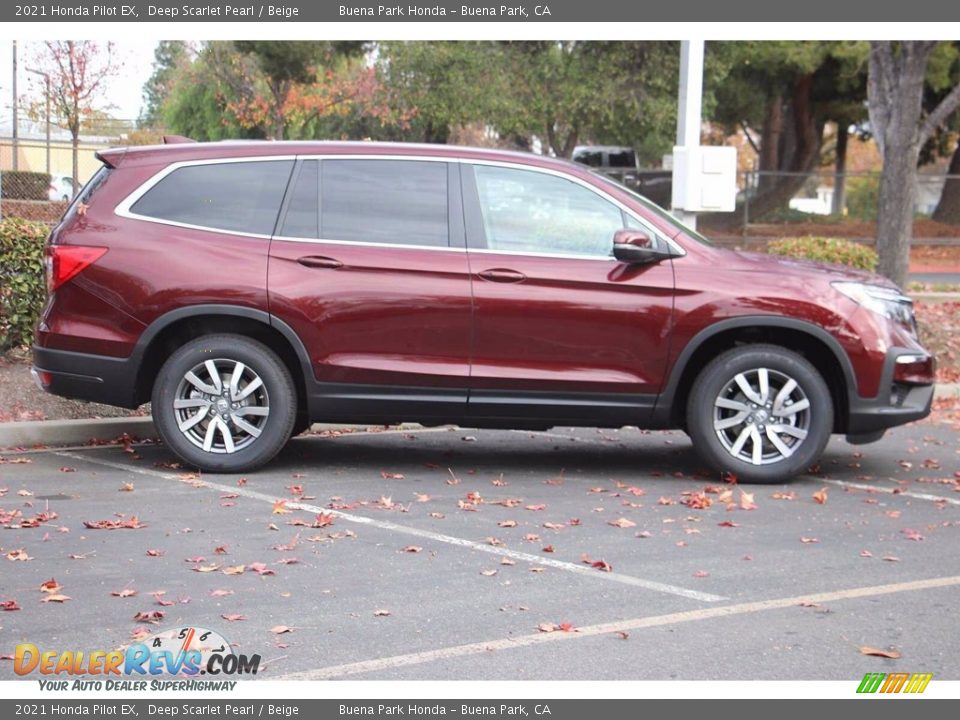 2021 Honda Pilot EX Deep Scarlet Pearl / Beige Photo #4