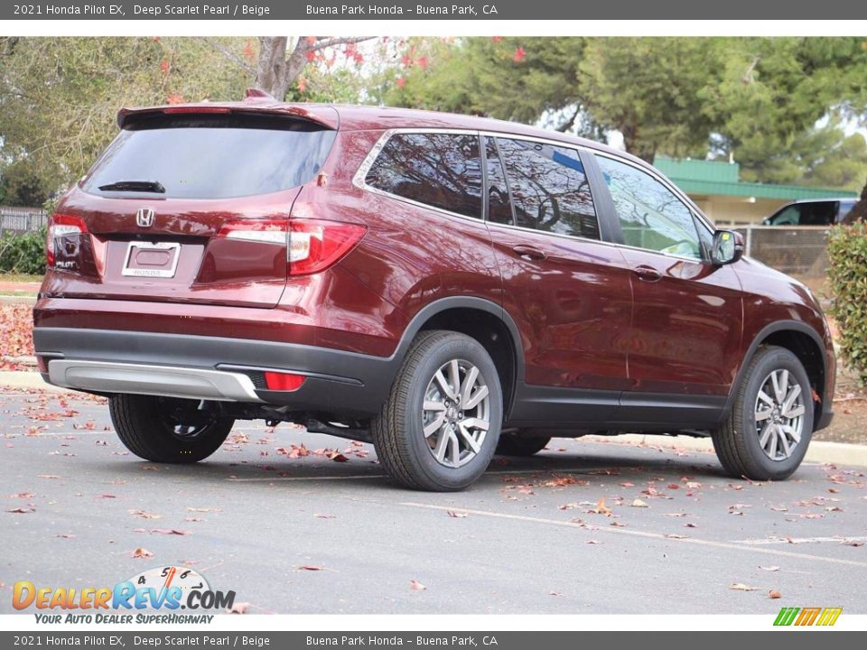 2021 Honda Pilot EX Deep Scarlet Pearl / Beige Photo #5