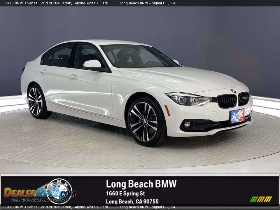 2018 BMW 3 Series 328d xDrive Sedan Alpine White / Black Photo #1