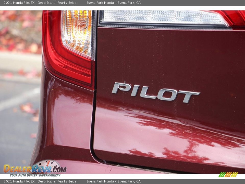 2021 Honda Pilot EX Deep Scarlet Pearl / Beige Photo #7