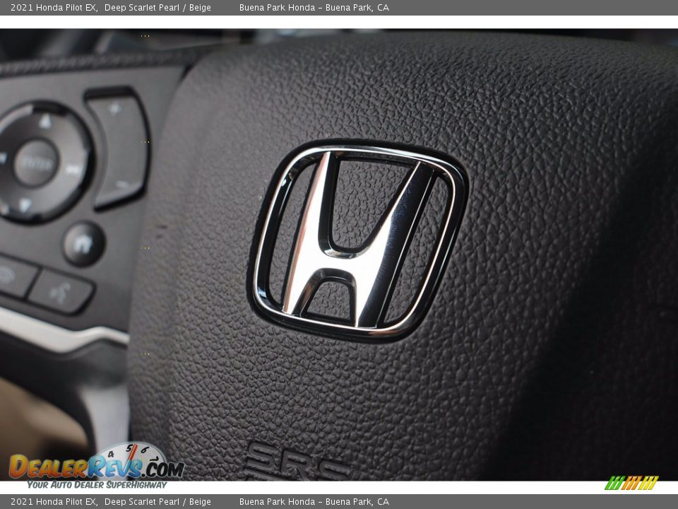 2021 Honda Pilot EX Deep Scarlet Pearl / Beige Photo #17