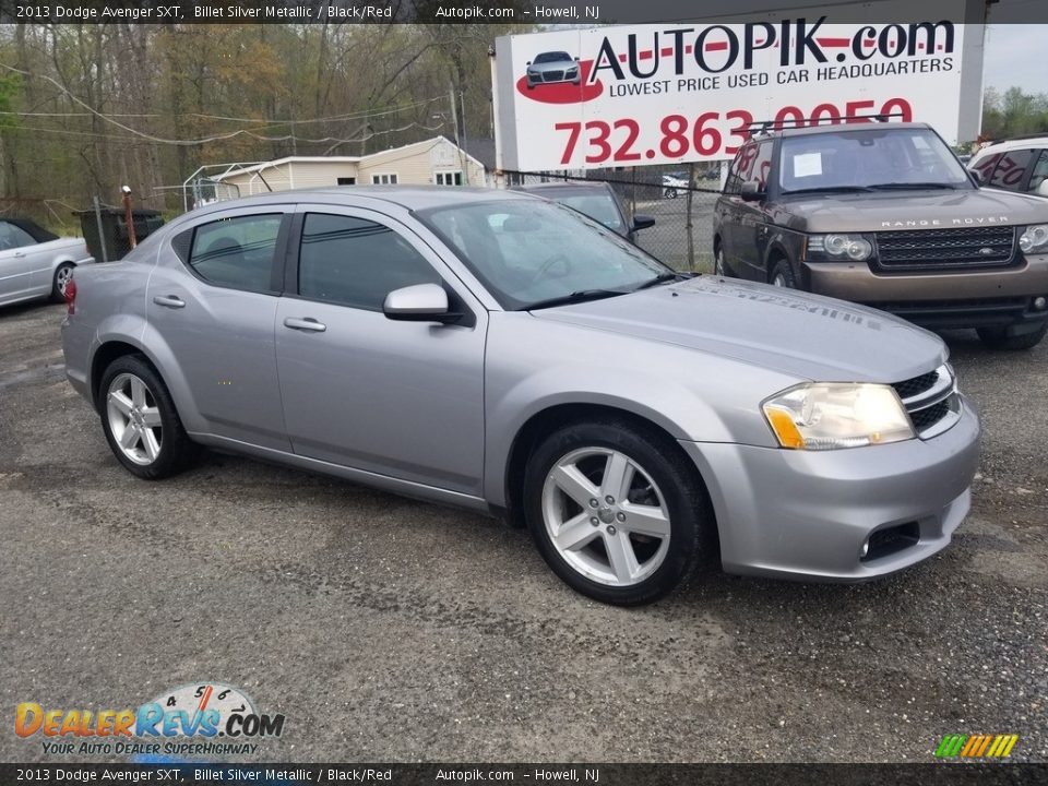 2013 Dodge Avenger SXT Billet Silver Metallic / Black/Red Photo #2